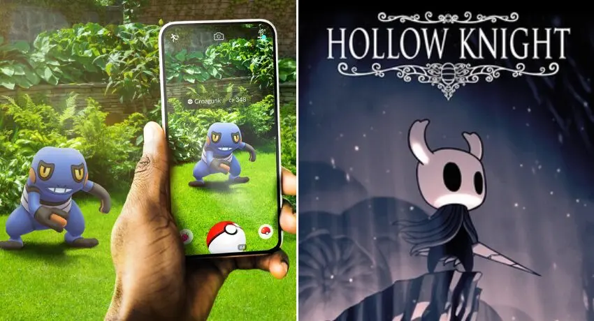 Exemplos de gamificação para redes sociais com pokemon e hollow knight