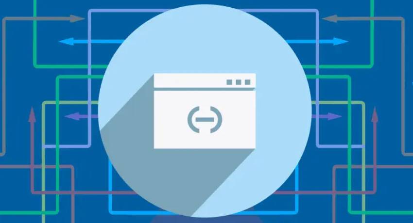 Representação visual de estratégias de link building com fluxos de links conectando diferentes páginas na web.
